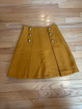 JCrew Women’s Mustard Button-Accent A-Line Skirt